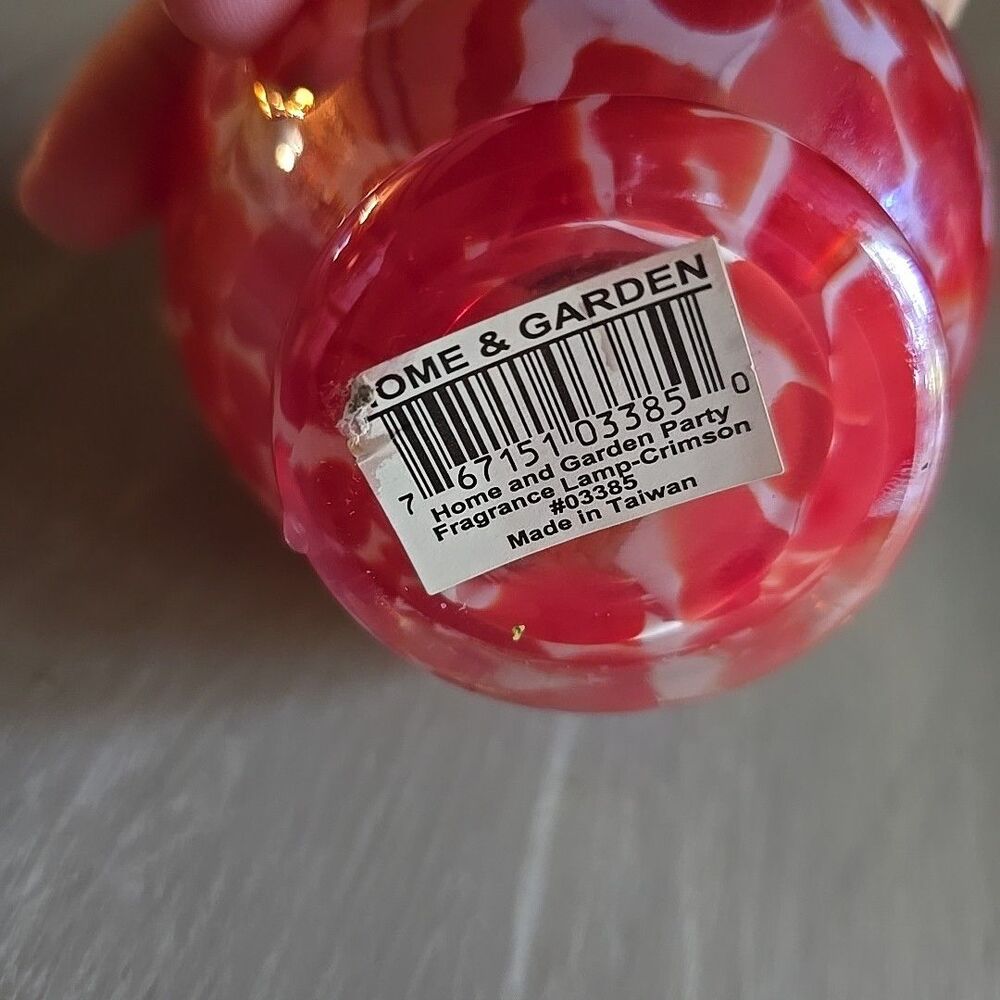 Home & Garden Party Glass Fragrance Oil Diffuser Lamp Crimson Wick Marble Style - Picture 4 of 7